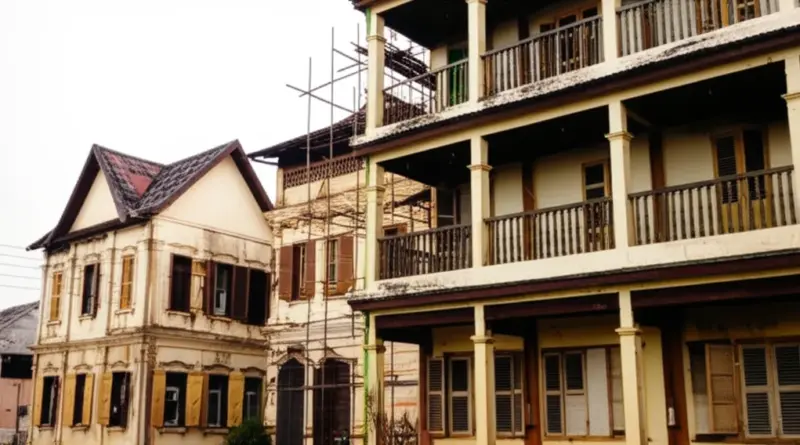 Architectural Styles and Symbolism: Traditional Lao Design, French Colonial Influences, Materials, and Restoration Practices