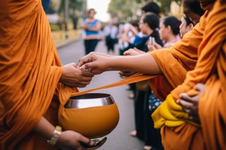 Step-by-step guide to attending the procession: where to go, how to position yourself, how to offer alms correctly, and photography etiquette