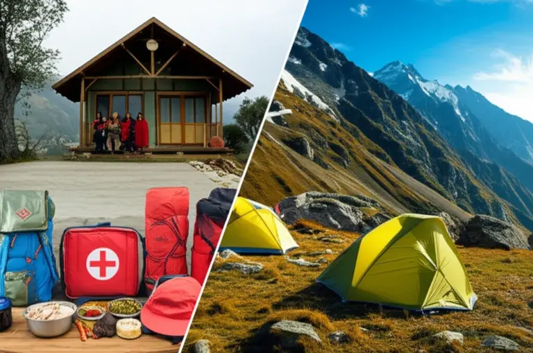 What to expect on multi-day treks — accommodation (homestays vs camps), food, local culture, and safety tips