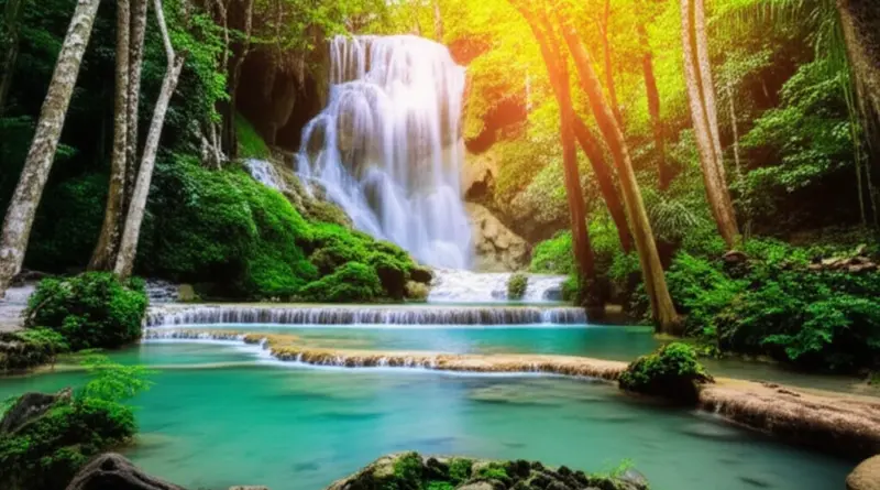Where is Kuang Si Falls and how do I get there? (location, transport options, best times to visit)