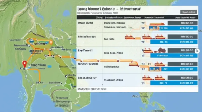 Day-by-day rail itinerary: detailed schedule, must-see attractions, transfers, and travel times for Luang Prabang, Vang Vieng, and Vientiane