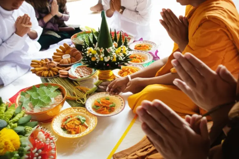 Step-by-step Baci ritual: preparations, tying of khene threads, prayers, and the sequence of blessings