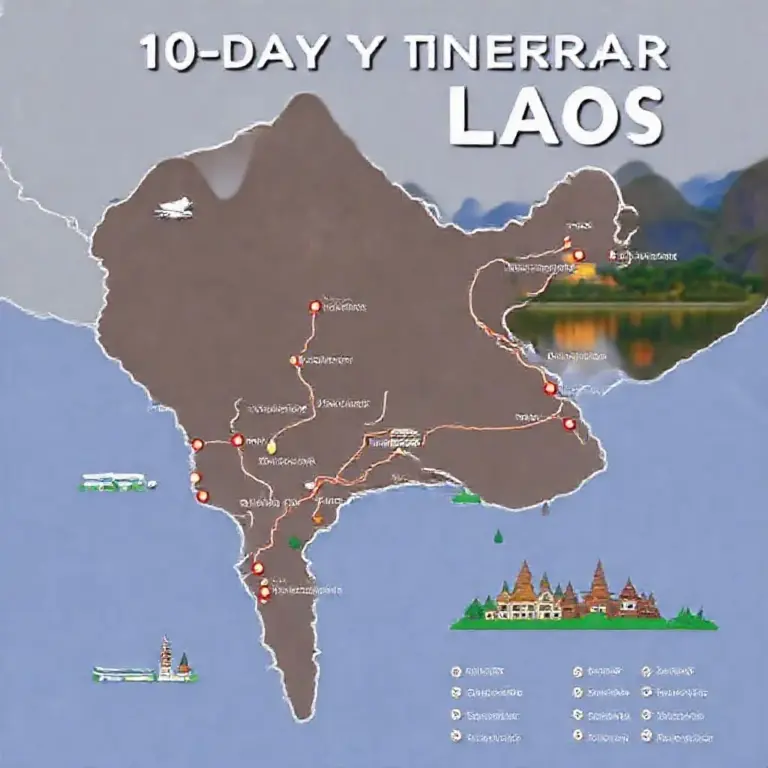 Day-by-day 10-day route: transport options, must-see stops (Luang Namtha, Vientiane, Vang Vieng, Luang Prabang) and sample budgets