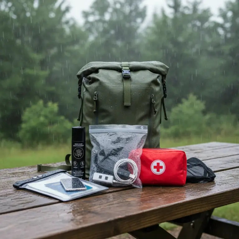 Gear, Gadgets, and Health Essentials: Rainproof Backpacks, Chargers, First Aid, Mosquito Protection, and Travel Documents