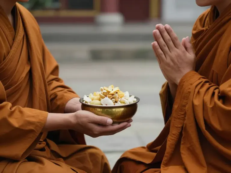 How to prepare respectfully — appropriate clothing, behavior, and what (and what not) to offer when giving alms