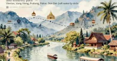Planning Your Route and Pace: How to Map a Relaxed 14-Day Laos Journey (Vientiane, Vang Vieng, Luang Prabang, Pakse, Don Det)