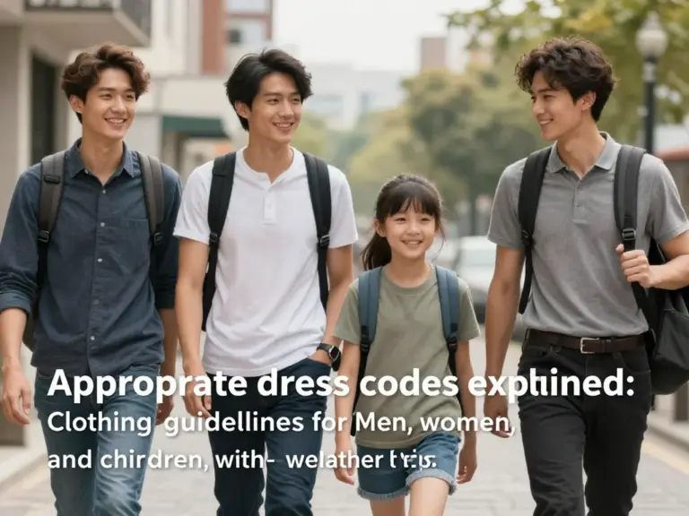 Appropriate Dress Codes Explained: Clothing Guidelines for Men, Women, and Children (Including Long-tail Tips for Hot Weather)