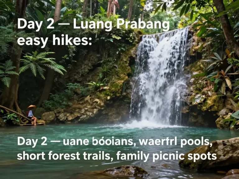Day 2 — Easy Hikes Near Luang Prabang: Waterfall Pools, Short Trails, and Family Picnic Spots