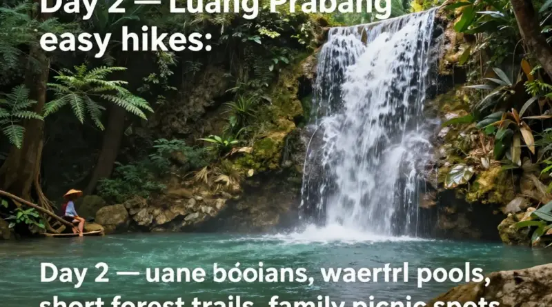 Day 2 — Easy Hikes Near Luang Prabang: Waterfall Pools, Short Trails, and Family Picnic Spots