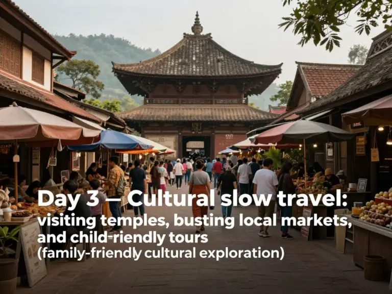 Day 3 — Cultural Activities and Slow Travel: Temples, Local Markets, and Child-Friendly Tours
