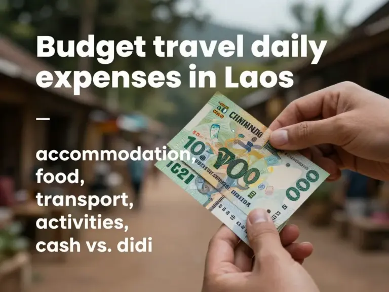 Estimated daily expenses in Laos: accommodation, food, transport, activities, and cash vs card tips for budget travelers
