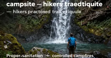 Minimizing Footprint at Waterfalls and Campsites — Trail Etiquette, Sanitation, Fire Safety, and Protecting Aquatic Ecosystems