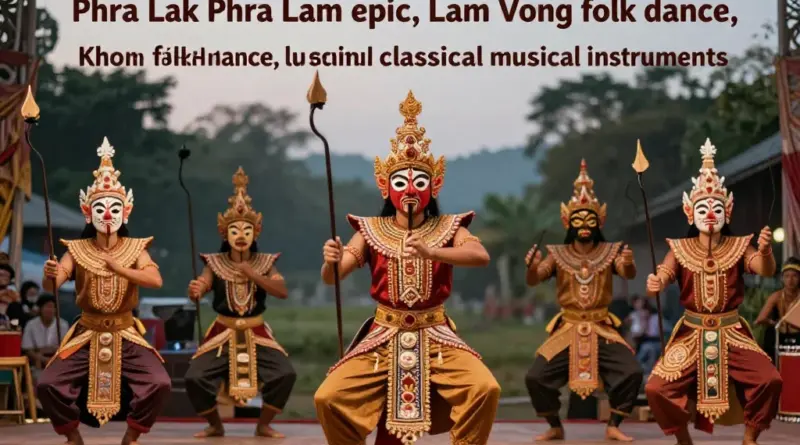 Types of Performances and Cultural Context — Phra Lak Phra Lam, Lam Vong, Khone Mask Dance, and Traditional Musical Instruments