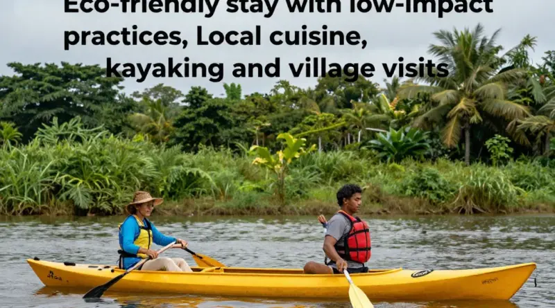 What to Expect During Your Stay: Low-Impact Practices, Local Food, Activities like Kayaking and Village Visits