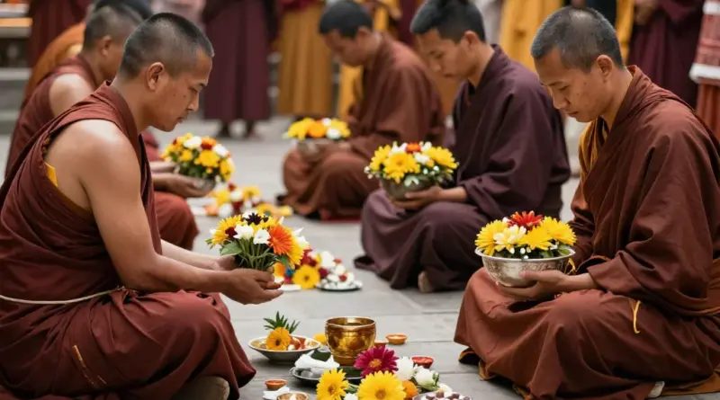 How should visitors prepare and dress appropriately for participating in or observing the alms giving—etiquette, dress code, and items to bring (offerings, photography guidelines)?