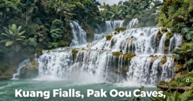 Outdoor Adventures and Day Trips — Kuang Si Falls, Pak Ou Caves, Trekking, and Responsible Eco-Tourism