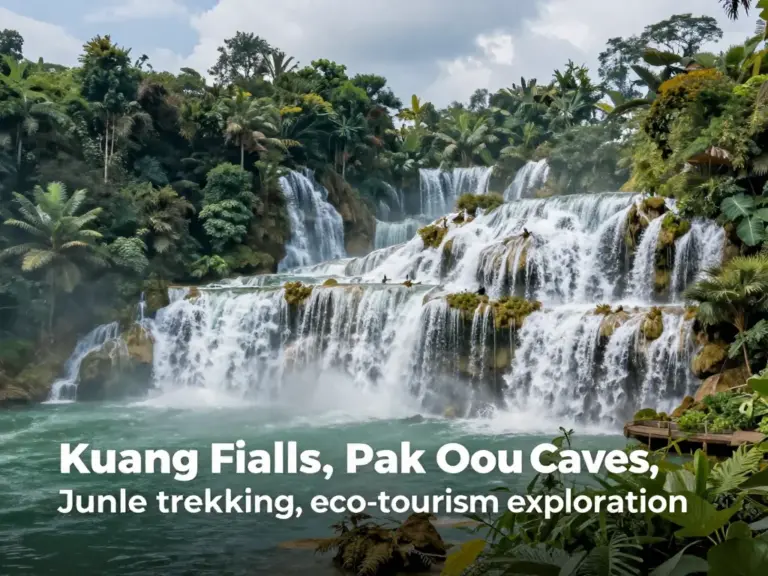Outdoor Adventures and Day Trips — Kuang Si Falls, Pak Ou Caves, Trekking, and Responsible Eco-Tourism