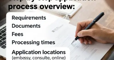How to apply step-by-step: requirements, documents, fees, processing times, and where to apply (embassy, consulate, online)