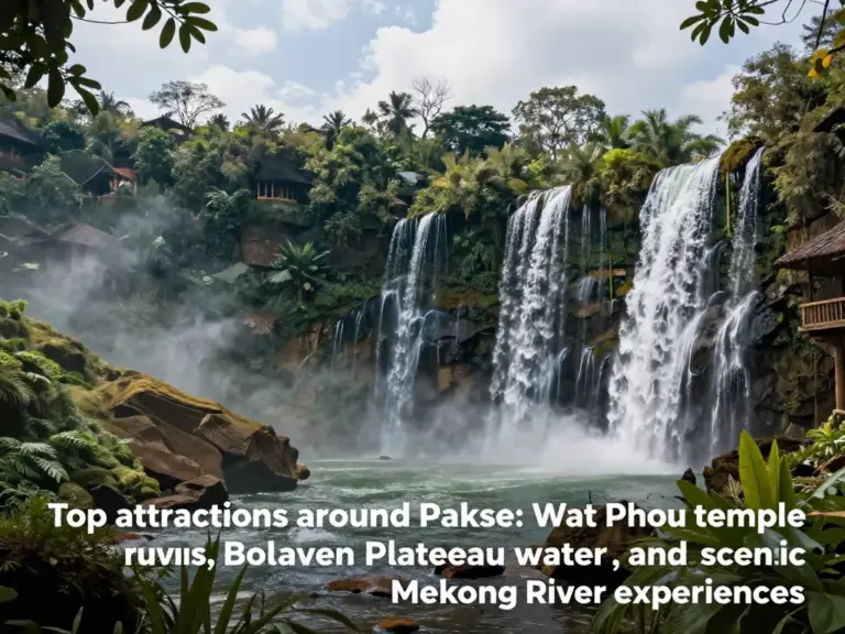 Top Attractions Around Pakse: Wat Phou, Bolaven Plateau Waterfalls, and Mekong River Experiences